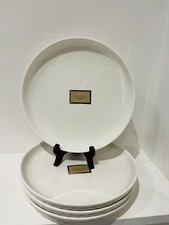 JEFF BANKS POUR LA MAISON WHITE STONEWARE 20CM  SIDE PLATE RAISED EDGES SET X 2