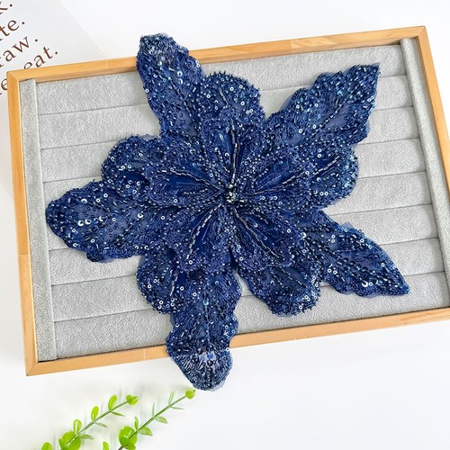 Sequin beaded flower collar - sequin,