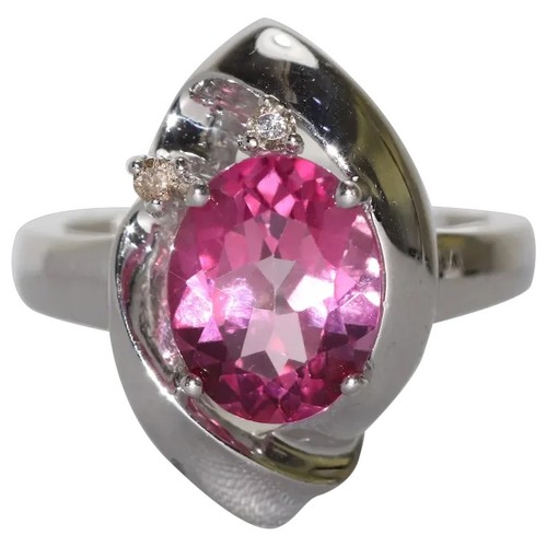 14kt white gold diamond pink - 14kt,