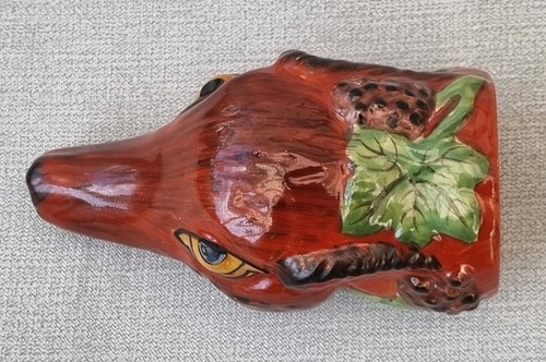 Antique fox head stirrup cup - antique,