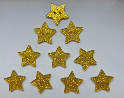 Gold glitter sparkly star - 10,