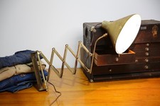 Vintage Accordion Scissor Lamp Wall Mount Task Light Mid Century industrial gold