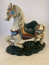 Vintage Antique carousel Horse Cast Iron Door Stop 7 1/2" Long, 7" Tall