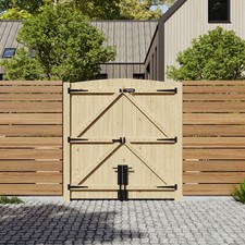 6 x 6FT 7.75 x 6FT Double Garden Gate Outdoor Wooden Door with Fitting Latch Kit