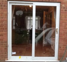 UPVC White Sliding Patio Doors / 1590mm x 2090mm / FAST DELIVERY (#115)