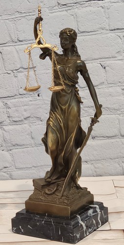 Bronze sculpture lady justice - lady,