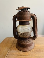 Original Vintage German Feuer Hand Hurricane Oil Lamp Very Rare Bat 160