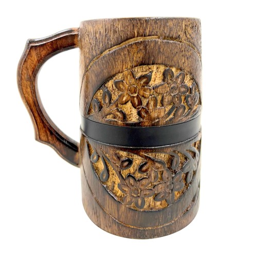 Handmade wooden beer mug - wooden, –