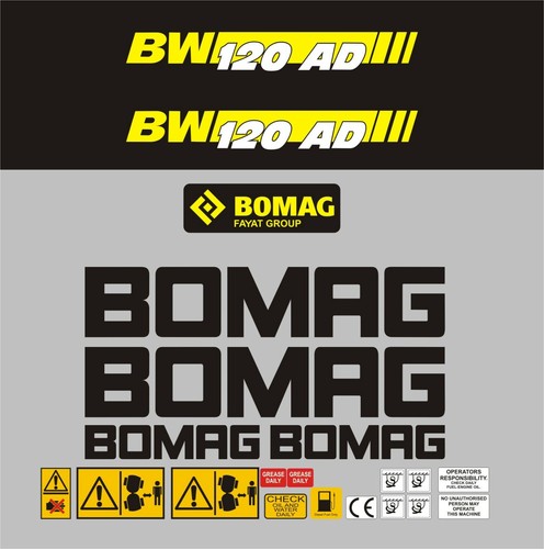Bomag bw120ad roller decal - bomag,
