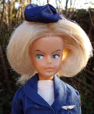 VINTAGE TRESSY DOLL WEARING AIR HOSTESS UNIFORM