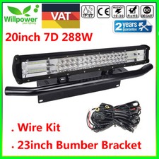20inch 288W LED Work Light Bar 23inch Bumber Number Plate Bracket Wiring Harness