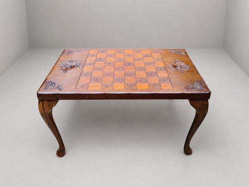 Vintage carved wood chess - wood,