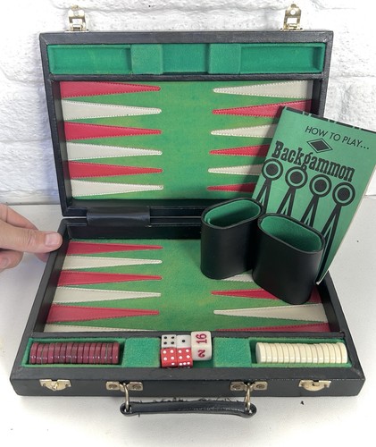 Vintage backgammon set faux - vintage, in