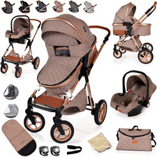 Newborn Baby Pram Pushchair Buggy Stroller 3in1 Travel System Car Seat Included