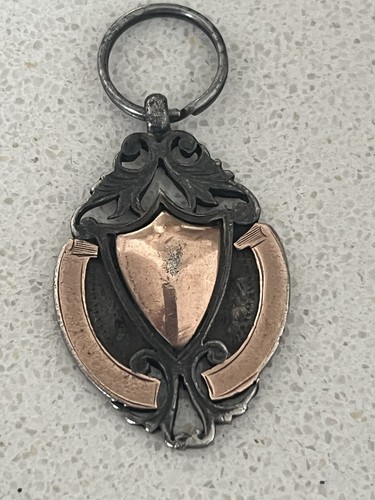 Solid silver pocket watch fob - silver,