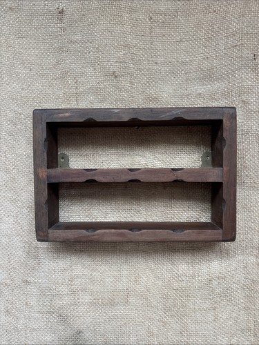 Small dark wood wall shelves - wood,