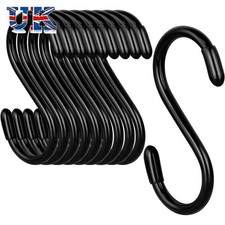 12pcs iron Metal  S Hook Black