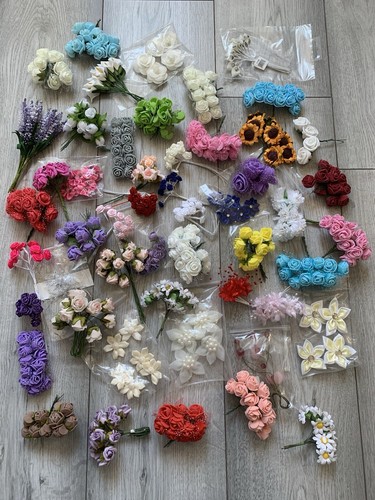 120 mini craft flowers joblot - 120+,