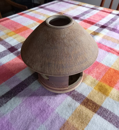 Pottery african hut night - pottery,