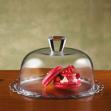Cake Rack Dessert Plate Stand  Glass Dome Lid Cupcake Display Serving Platter