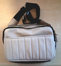 primark cross body bag / camera bag with additional coin pouch / beige and black