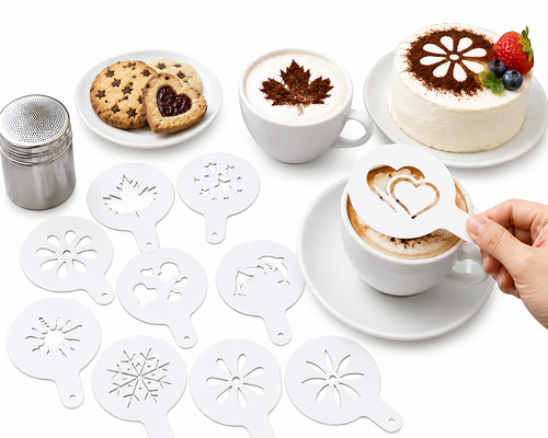 Coffee art stencils pack - art,