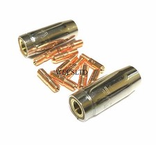 2 x Screw On Gas Nozzle/Shroud & 10 x Contact Tips (Clarke, Draper, SIP) 