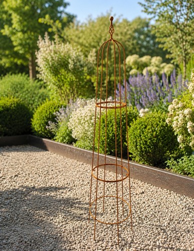 Natural rust garden obelisk - rust,
