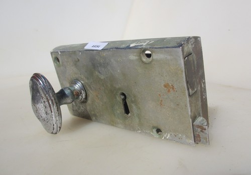 Antique brass door rim lock - door,