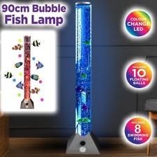 🔥Colour Changing LED Novelty Aquarium Sensory Bubble Fish Water Tube Floor Lamp
