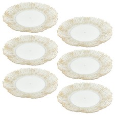 6/12 Pcs Clear Gold Reef Charger Plates Dining Wedding Tableware Underplates Set
