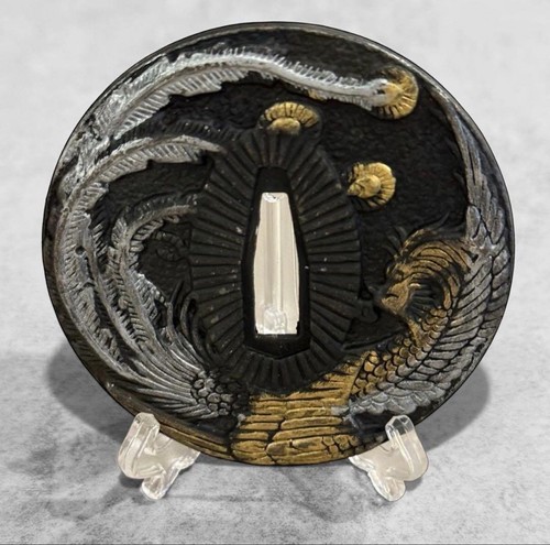 Japanese sword tsuba phoenix - tsuba,