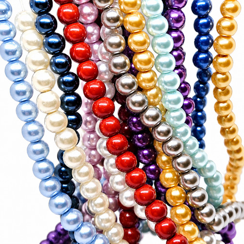 Pearl beads craft round glass - beads,