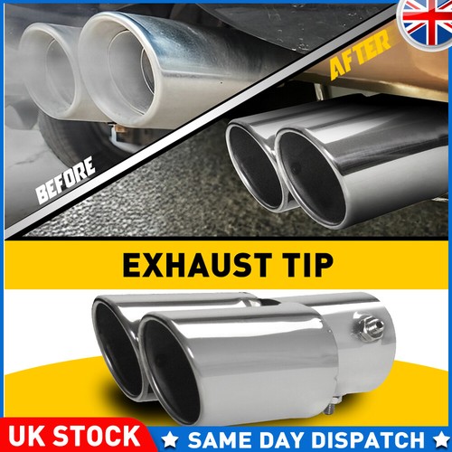 Car tailpipe twin exhaust tip - car,