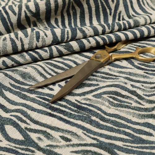 Blue woven zebra printed - blue,