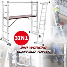 3 in1 Scaffold Work Platform Rolling Scaffolding &Wheels for Building Painting