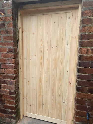Wooden door framed - wooden, &