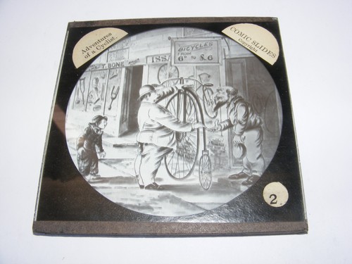 Antique magic lantern glass - magic,