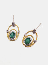 Natural Emerald Two-Tone Drop