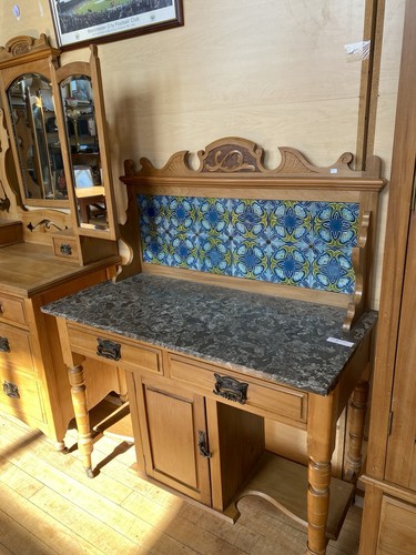 Satinwood pine bedroom suite - satinwood,