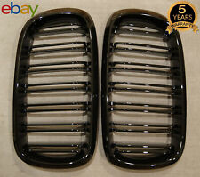 For BMW X5 E70 X6 E71 2007-13 Gloss Black Double Slat Front Bumper Kidney Grille