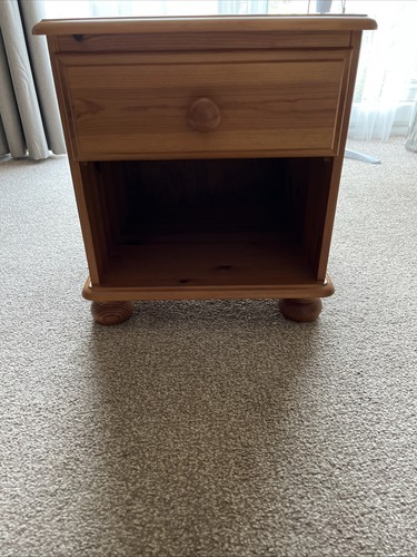 Pine bedside cabinet - pine, knotted