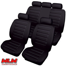 FOR VW Passat Black Quilted 8PC PU Leather Seat Covers Protectors