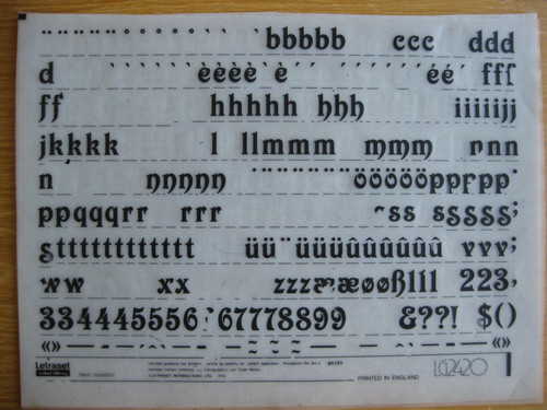 Sheet letraset low - x,