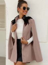 Dusky Pink SHEIN Feather Cape