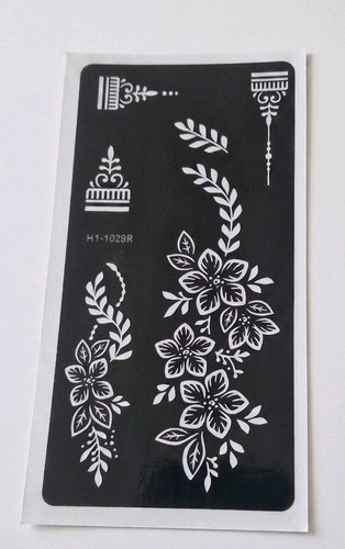Floral henna mendhi stencil - 1,