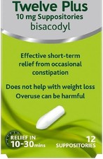 Fast-Acting Constipation Relief | Gastro-Resistant 12 Suppositories