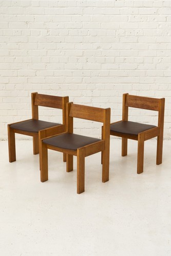 Brutalist danish oak chairs - danish,