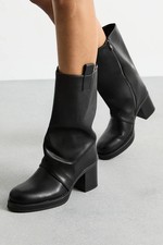 Faith Black Knee High Boots
