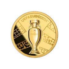 UEFA Euro 2024 Cup Gold Coin $10 Solomon Islands Gold 24k Trophy